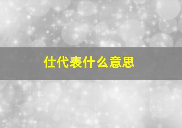 仕代表什么意思