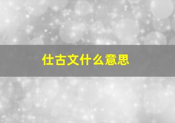 仕古文什么意思