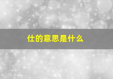 仕的意思是什么