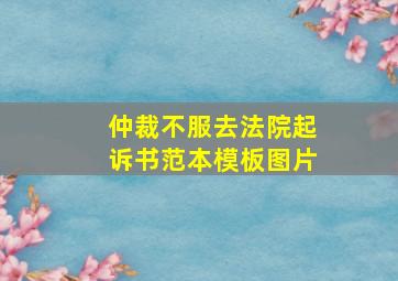 仲裁不服去法院起诉书范本模板图片