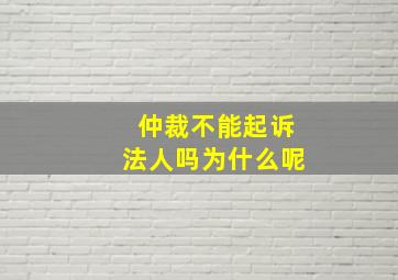 仲裁不能起诉法人吗为什么呢