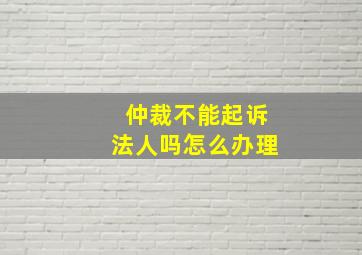 仲裁不能起诉法人吗怎么办理