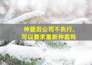 仲裁后公司不执行,可以要求重新仲裁吗