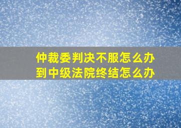 仲裁委判决不服怎么办到中级法院终结怎么办