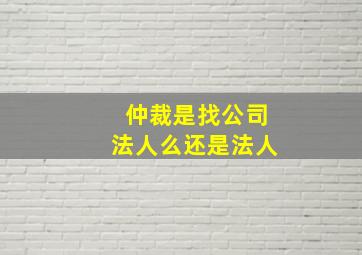 仲裁是找公司法人么还是法人