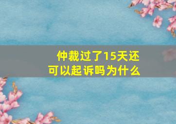 仲裁过了15天还可以起诉吗为什么