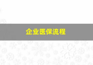 企业医保流程