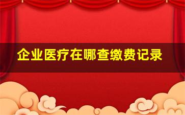 企业医疗在哪查缴费记录