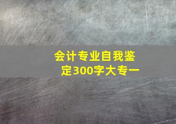 会计专业自我鉴定300字大专一