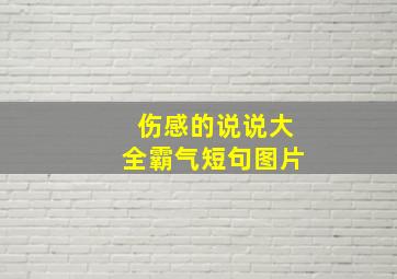 伤感的说说大全霸气短句图片