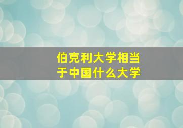 伯克利大学相当于中国什么大学