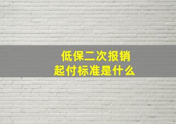 低保二次报销起付标准是什么