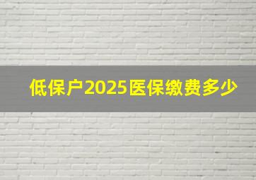 低保户2025医保缴费多少