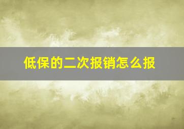 低保的二次报销怎么报