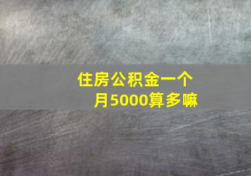 住房公积金一个月5000算多嘛