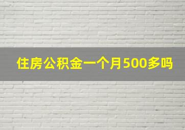 住房公积金一个月500多吗