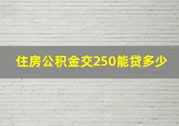 住房公积金交250能贷多少