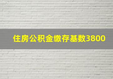 住房公积金缴存基数3800