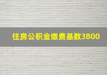 住房公积金缴费基数3800