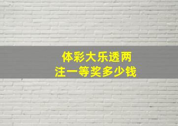 体彩大乐透两注一等奖多少钱