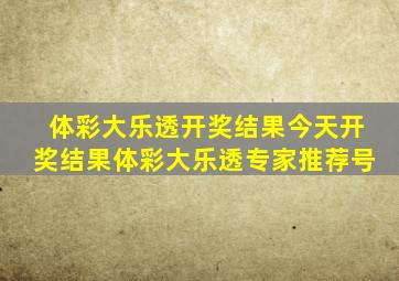 体彩大乐透开奖结果今天开奖结果体彩大乐透专家推荐号