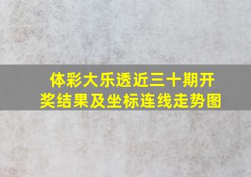 体彩大乐透近三十期开奖结果及坐标连线走势图