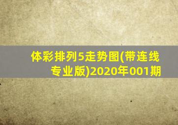 体彩排列5走势图(带连线专业版)2020年001期