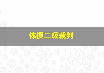 体操二级裁判