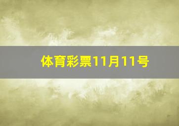 体育彩票11月11号