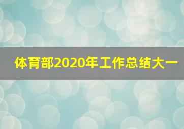 体育部2020年工作总结大一