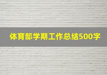 体育部学期工作总结500字