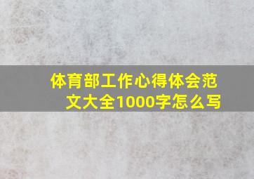 体育部工作心得体会范文大全1000字怎么写