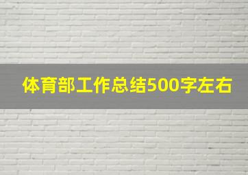 体育部工作总结500字左右