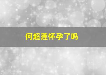 何超莲怀孕了吗