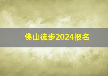 佛山徒步2024报名