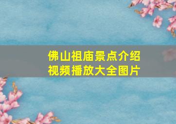 佛山祖庙景点介绍视频播放大全图片