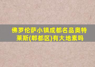 佛罗伦萨小镇成都名品奥特莱斯(郫都区)有大地素吗