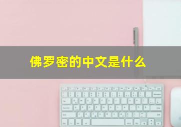 佛罗密的中文是什么