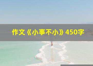 作文《小事不小》450字