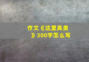 作文《这里真美》300字怎么写