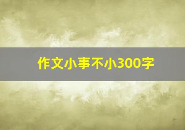 作文小事不小300字