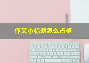 作文小标题怎么占格