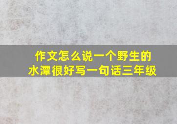 作文怎么说一个野生的水潭很好写一句话三年级