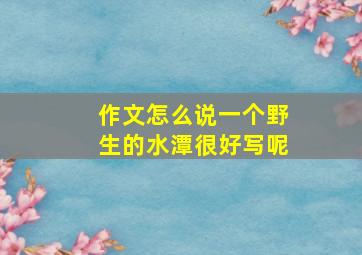 作文怎么说一个野生的水潭很好写呢