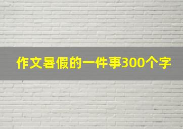 作文暑假的一件事300个字