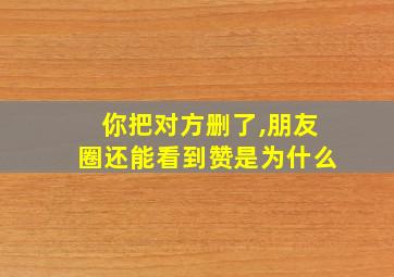 你把对方删了,朋友圈还能看到赞是为什么