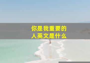 你是我重要的人英文是什么