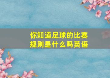 你知道足球的比赛规则是什么吗英语