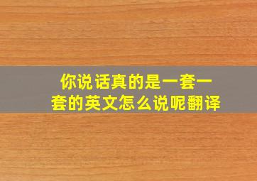 你说话真的是一套一套的英文怎么说呢翻译