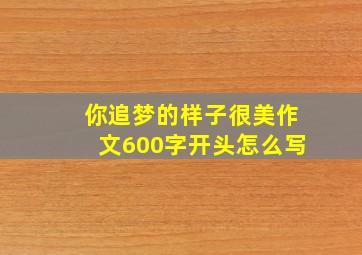 你追梦的样子很美作文600字开头怎么写